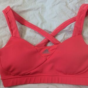 Adidas Orange Sports Bra with Criss-Cross Straps